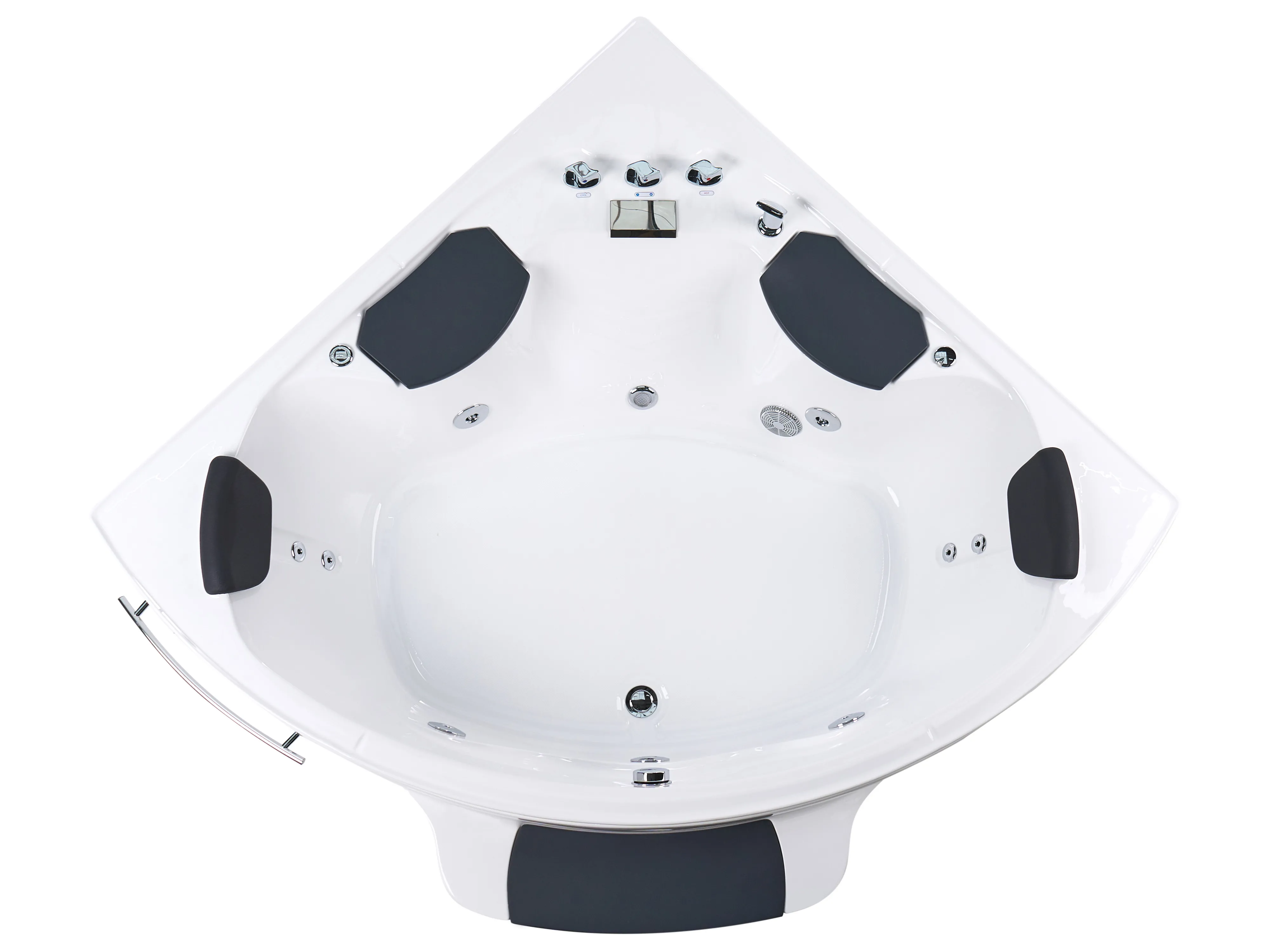 Hoek bubbelbad met LED CUYABENO 211 x 150 cm Wit