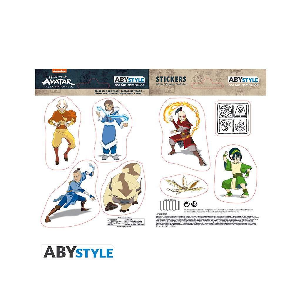 Avatar, le Dernier Maître de l'Air - Stickers Groupe (16x11cm / 2 planches)