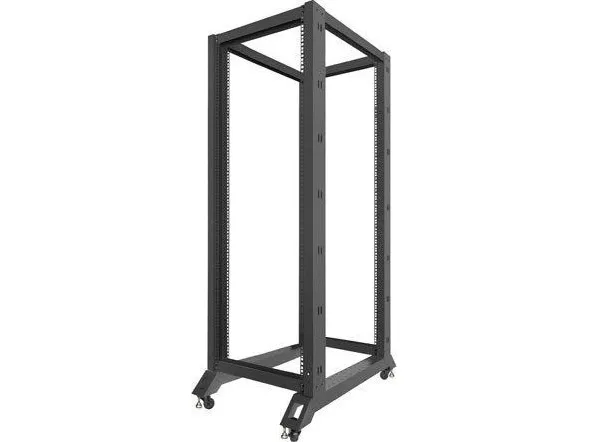 Lanberg - Rack åben ramme - 600 x 1000 mm - 4-pæl - fritstående, gulvstående - sort, RAL 9004 - 32U - 19