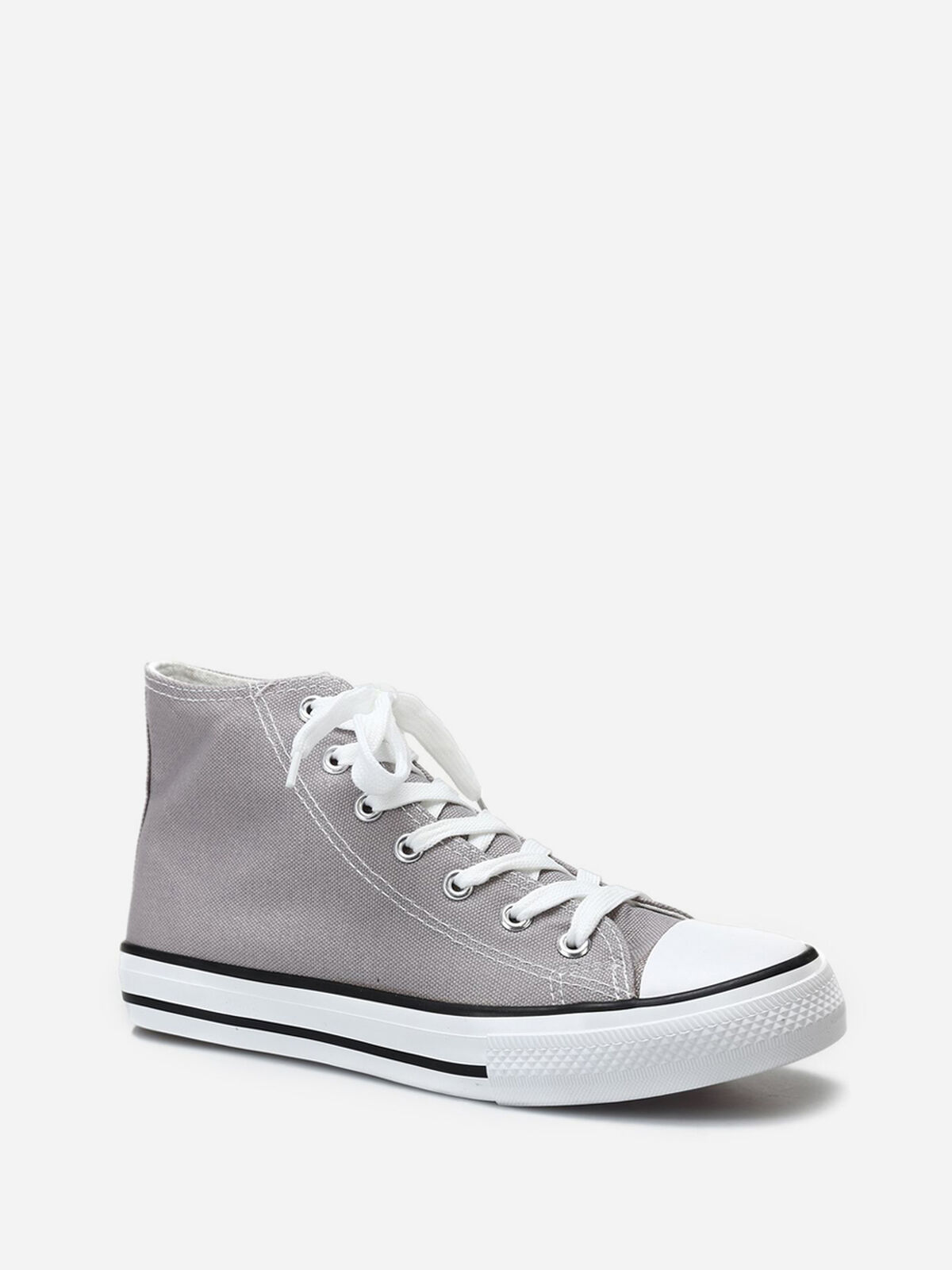Tennis en toile à lacets- Gris