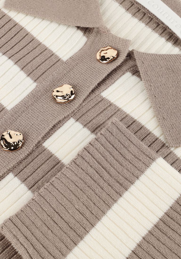 bruine co'couture trui bonny stripe s/s polo knit