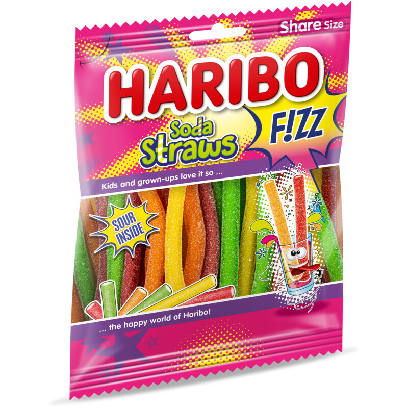 Haribo Soda straws f!zz zuur
