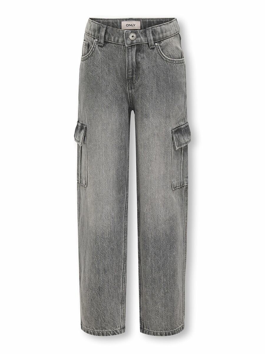 SOMENTE PARA CRIANÇAS<br>Calça jeans cargo reta