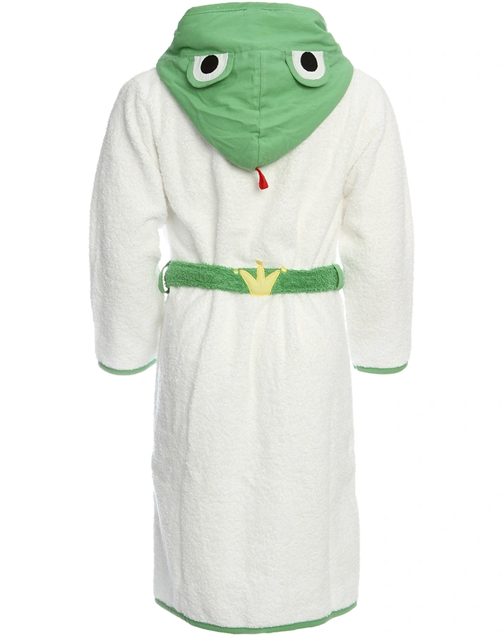 Bademantel FROSCHKÖNIG in weiß/grün