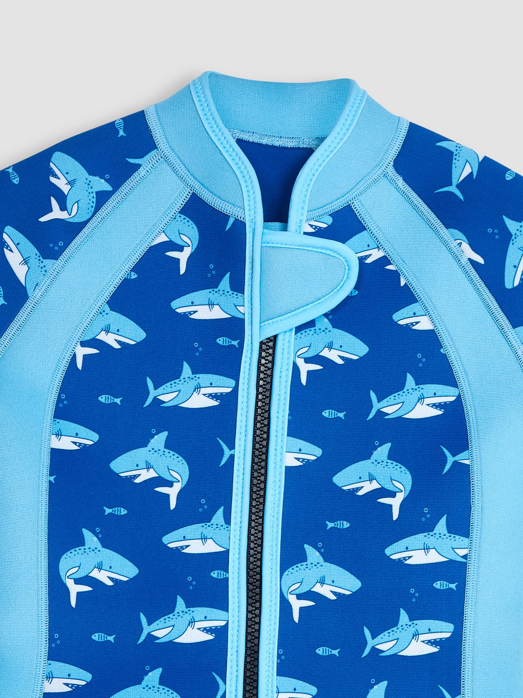 Blauw met haaienprint - JoJo Maman Bébé bedrukte junior wetsuit