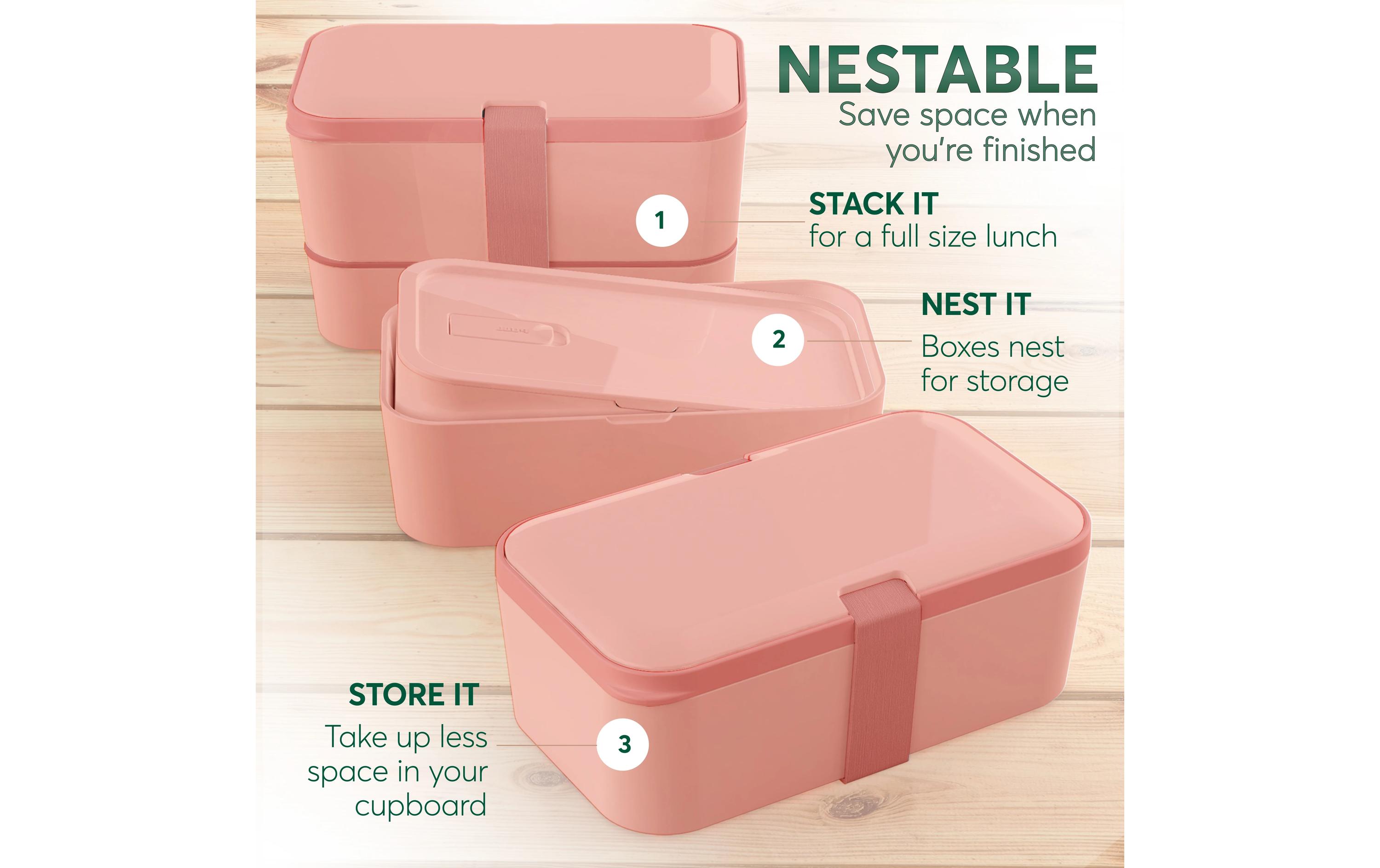Lunchbox Nestable L Coral PinkPraktische und nachhaltige Lunchbox