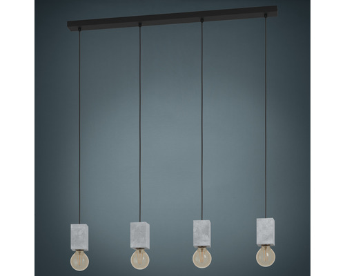 Hanglamp, 4-lichts, HxL 110x92,5 cm, zwart/grijs
