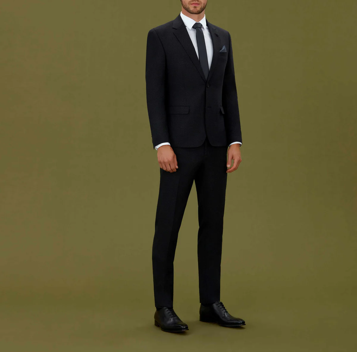 Costume à revers crantés noir 