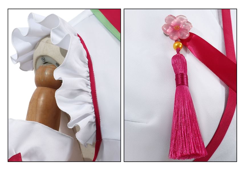 Bloomsoon - Sakura Miko Cosplay Kostuum / Pruik / Set