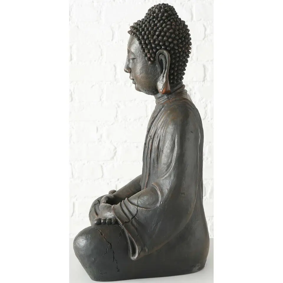 Deco by Boltze Boeddha beeld Zen - antiek grijs - 34 x 45 x 70 cm