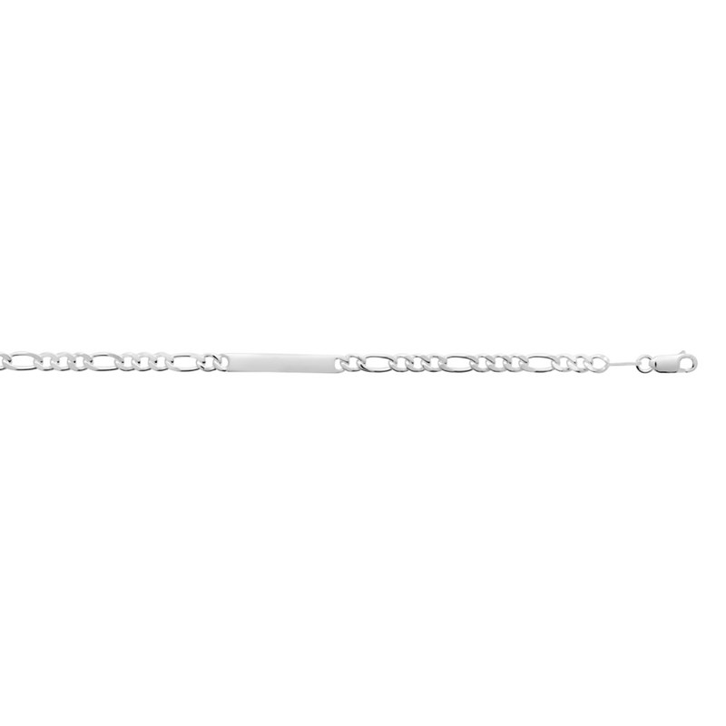 Gourmette Homme - Argent 925 - Cheval alternée 1+2 - Largeur : 4 mm - Longueur : 18 cm