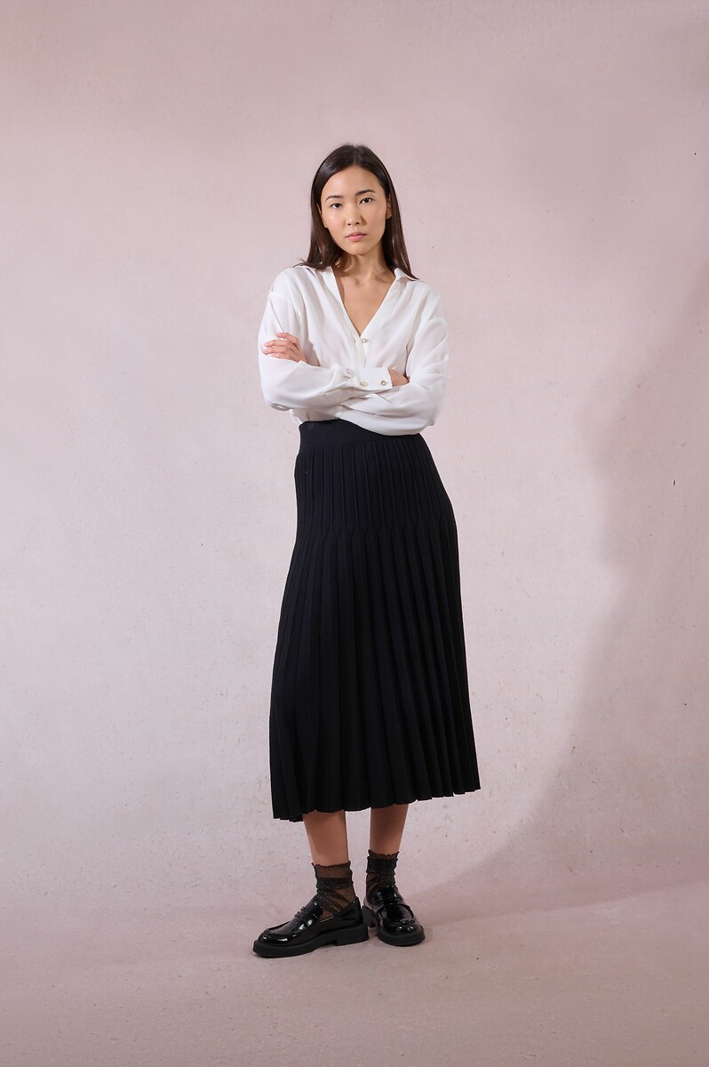 MOLLY BRACKEN<br>Saia midi plissada em jérsei