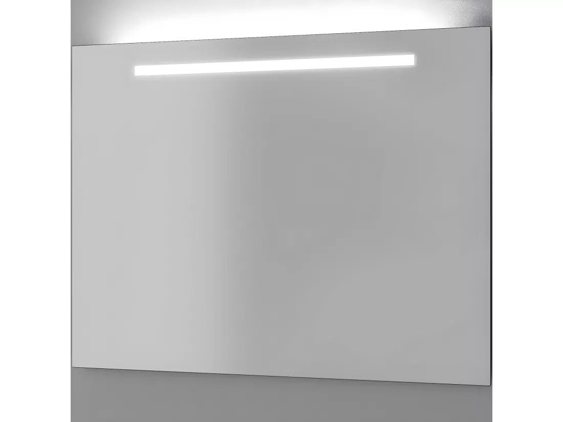 Meuble de salle de bain suspendu vasque intégrée 90cm 2 tiroirs Chêne cannelé + miroir - Venice