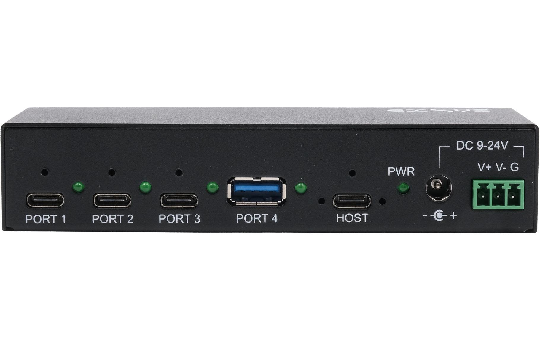 USB-Hub EX-12293HMS<br>4 Port USB 3.2 Gen 2 x 1 Metall HUB mit 3x USB-C- und 1x USB-A