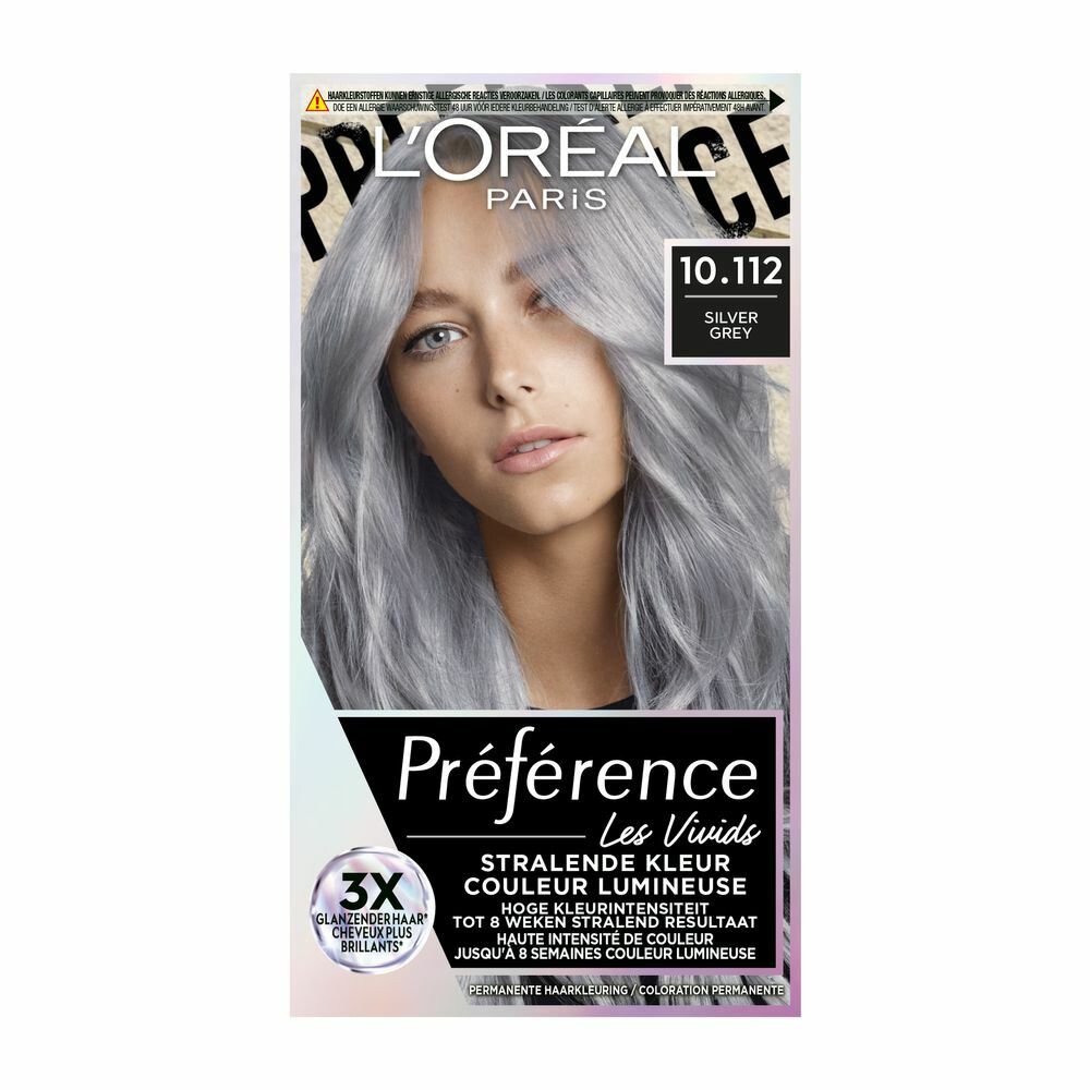 L'Oréal Preference Vivids Permanente Haarkleuring 10.112 Silver Grey