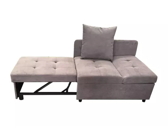 Lit banquette lit rembourré 3 en 1 Canapé-lit multifonction en lin avec dossier réglable pour les petites pièces gris