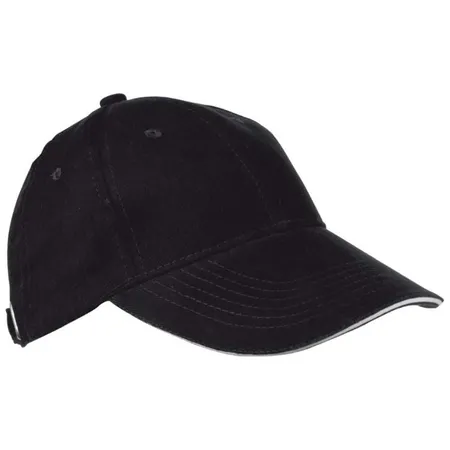 Macma Baumwoll-Basecap mit silbernem Metallverschluss, schwarz, 1 Stück