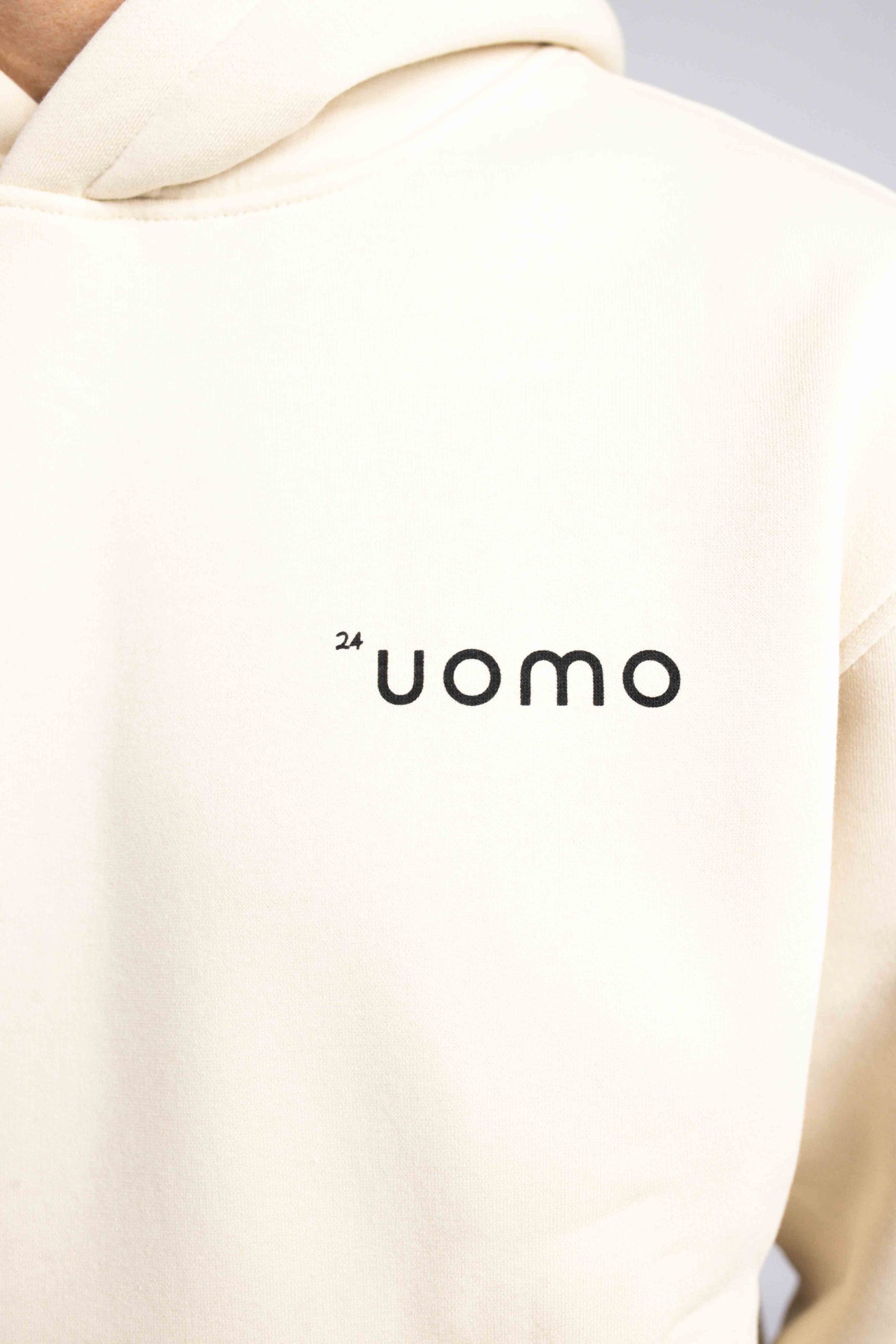 24 Uomo Basic Hoodie Zand Heren