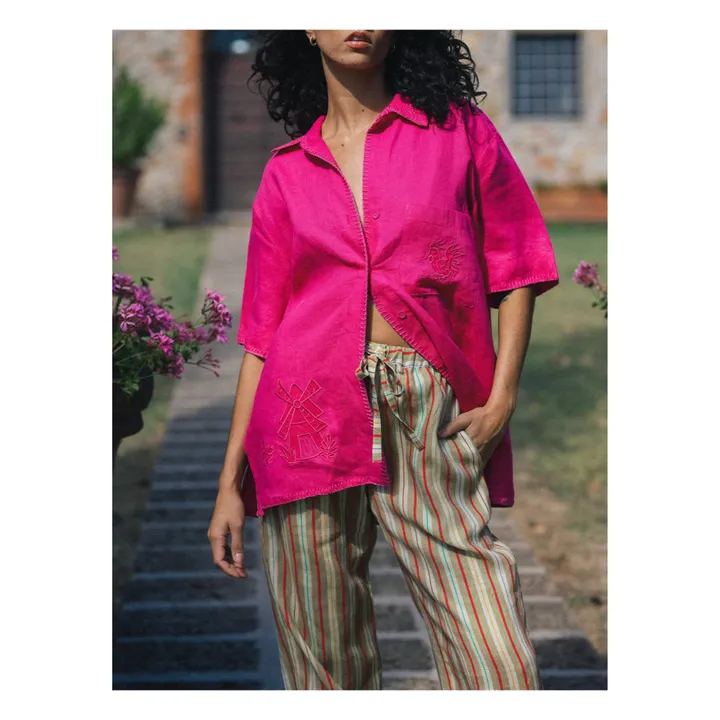 Soleil Soleil Chemise Darcy Broderies Lin | Rose fuschia