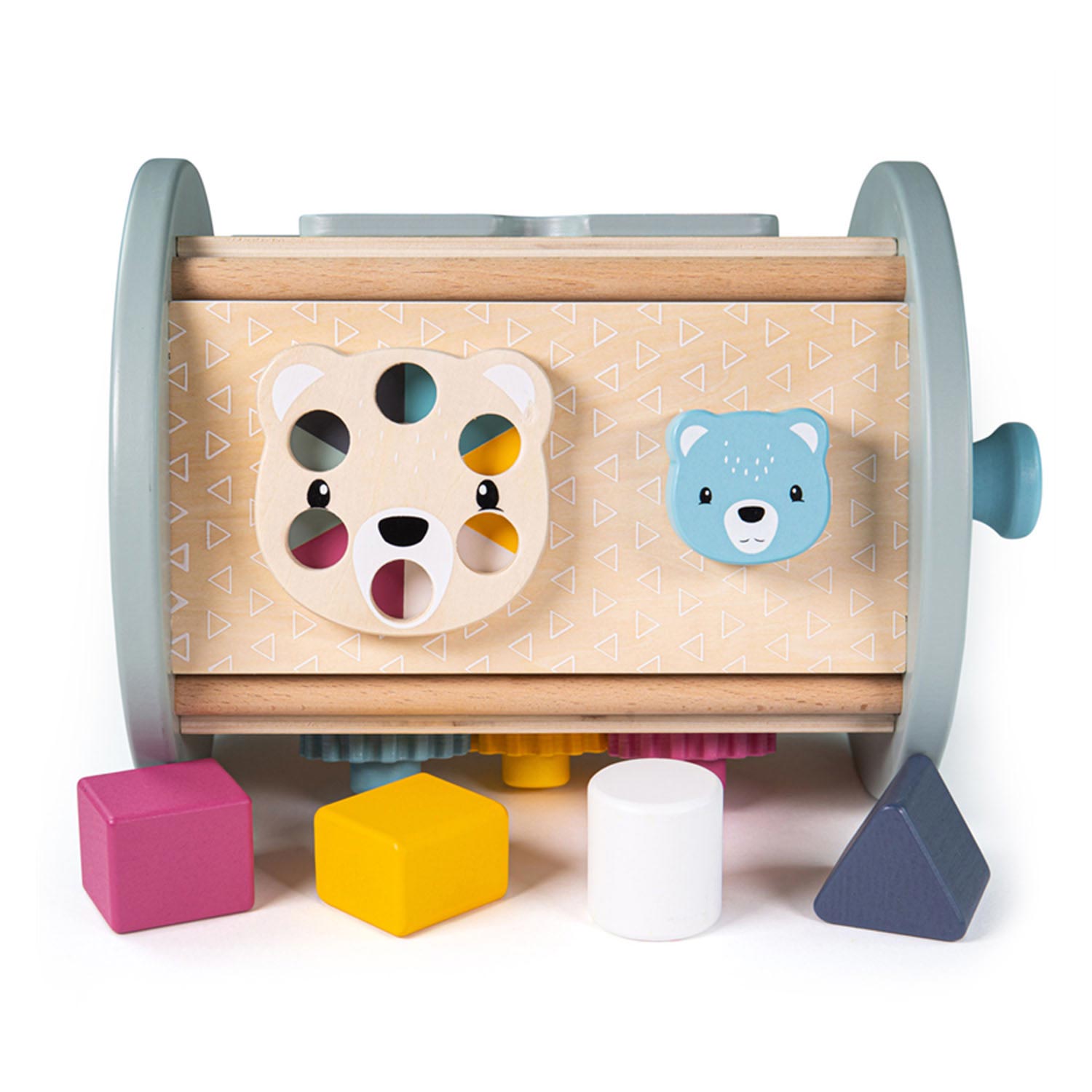 Bigjigs Rollende Activiteitenbox en Vormenstoof van Hout, 5dlg.