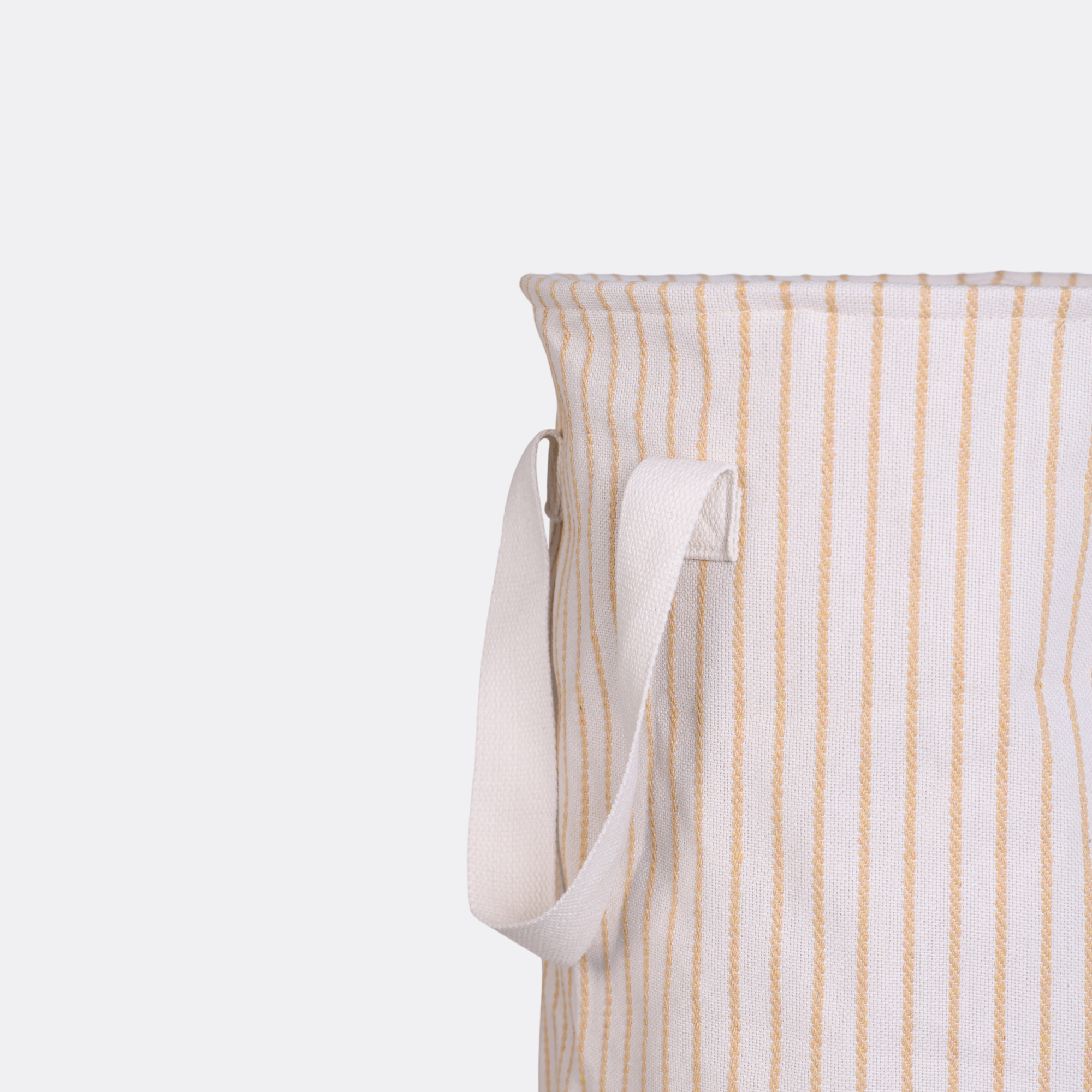 Wasmand Rond Stripe beige/naturel Ø38 cm