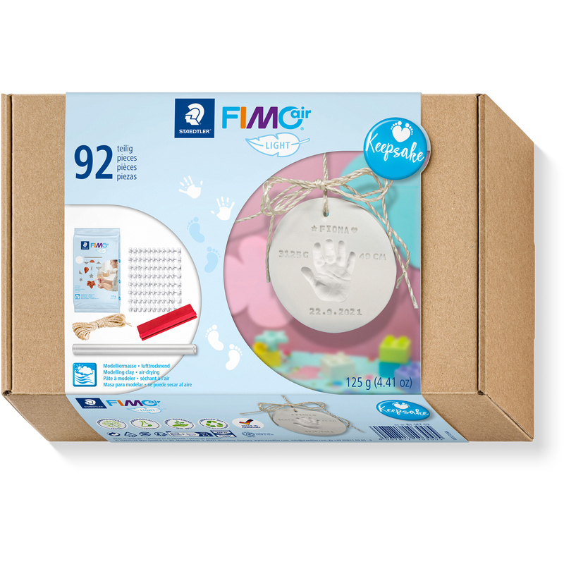 FIMO Lufttrocknende Modelliermasse Air Light, Keepsake Set 92-teilig, weiss