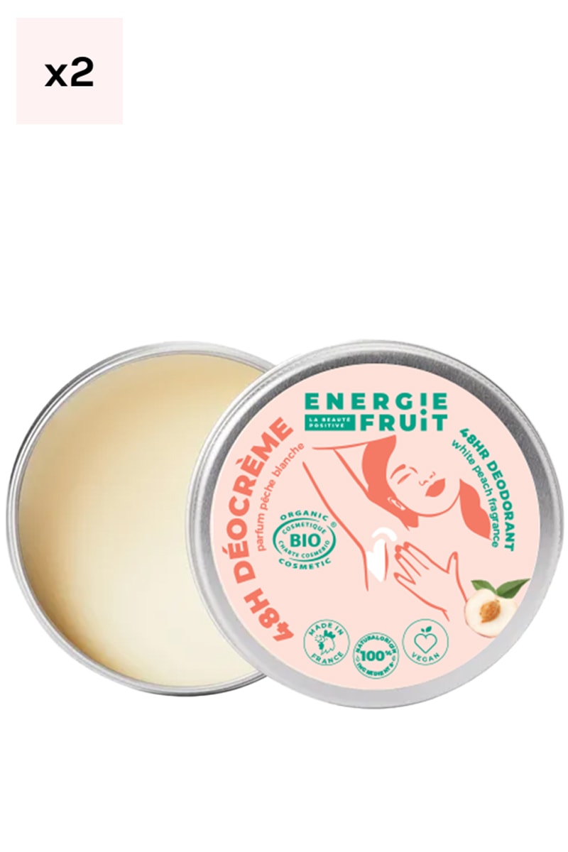 Déodorants crèmes bio 48h - Pêche blanche - 2 x 45 g