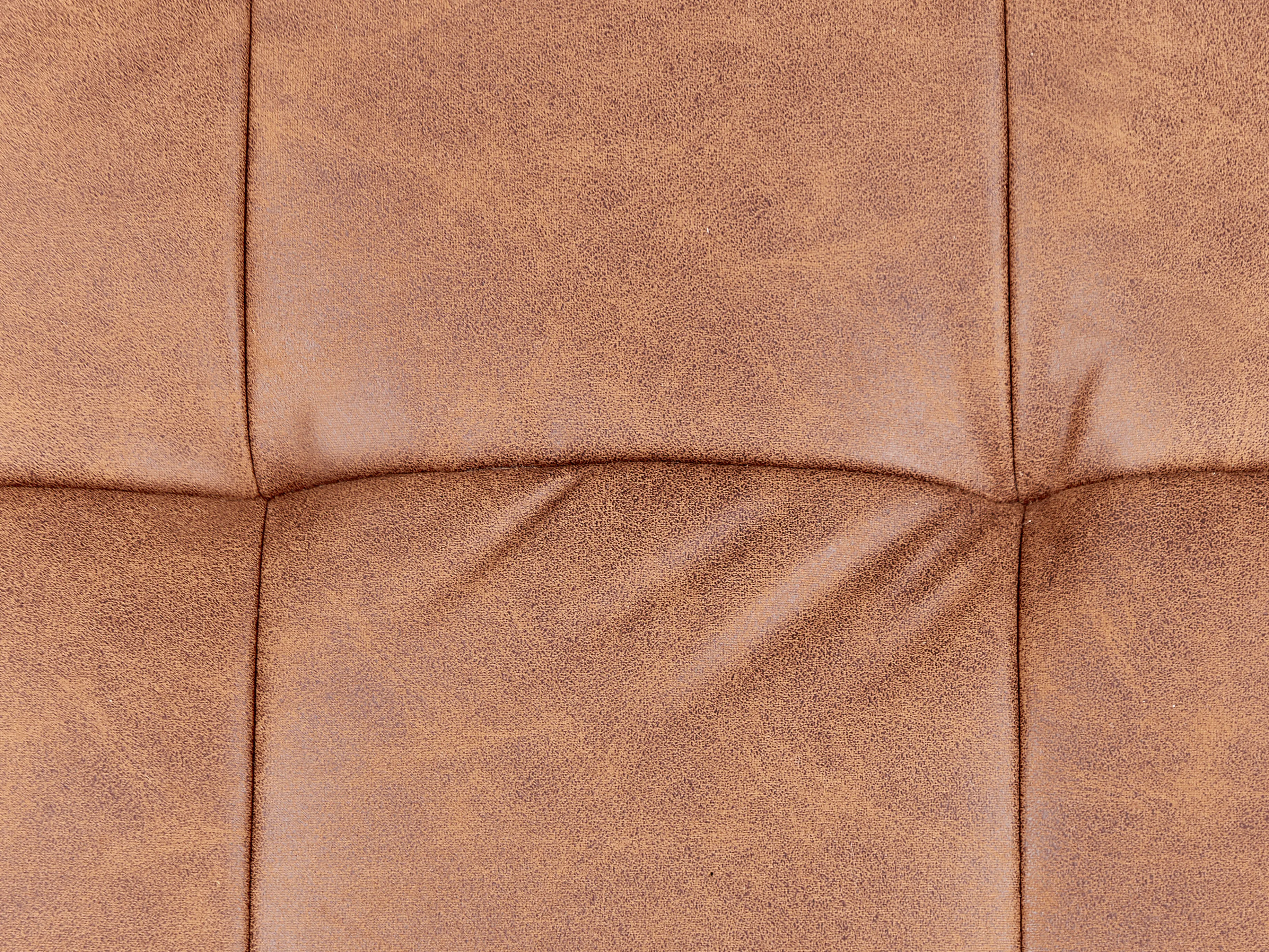 Linkszijdige chaise longue REBAIS Kunstleer Goudbruin