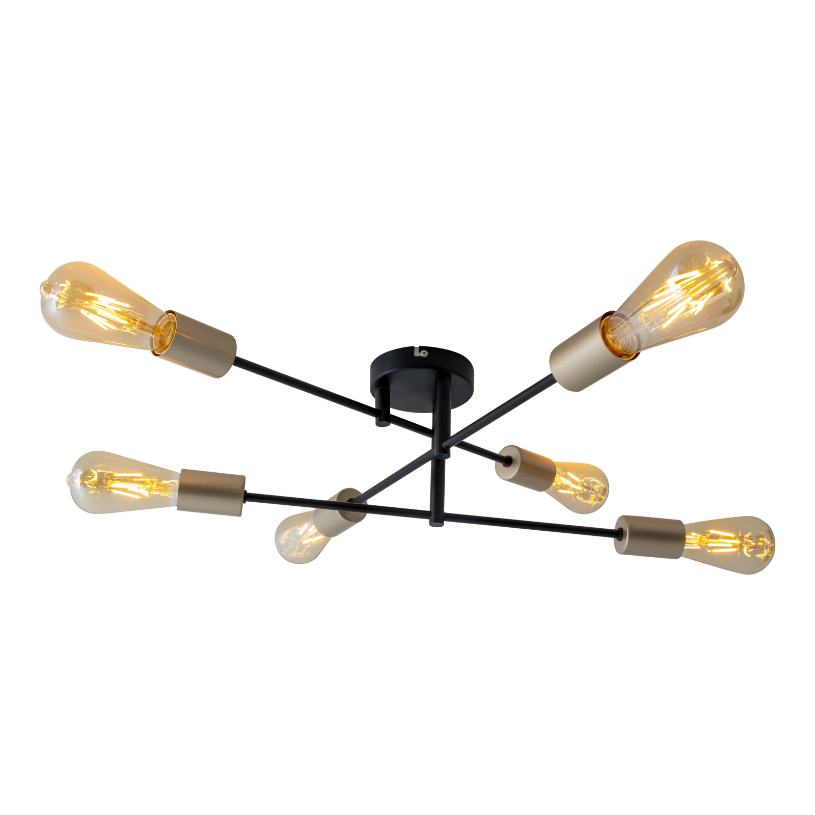 Deckenleuchte MODO - 6-flammig - schwarz - 54 cm breit