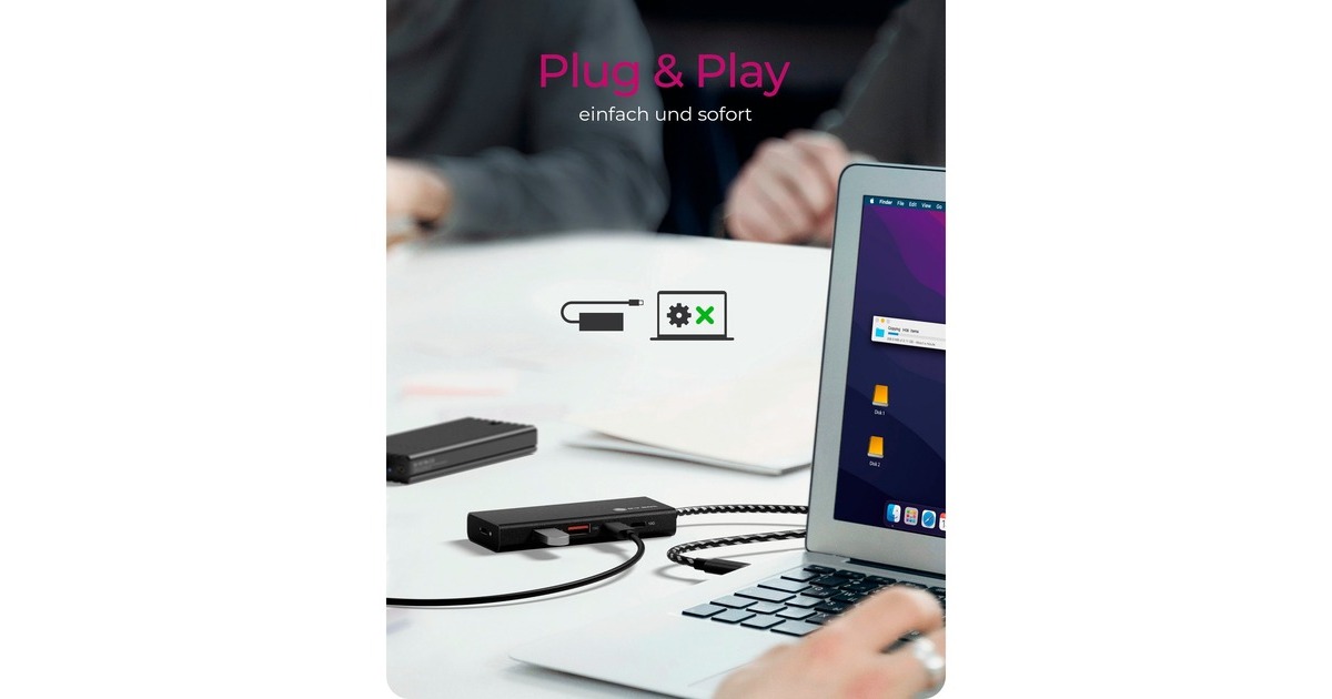 ICY BOXIB-HUB1436-CPD usb-hub  (Zwart, 2x USB-A, 2x USB-C)