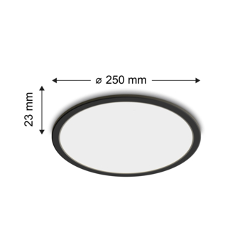 Philips plafonnière Superslim zwart 15W 27K