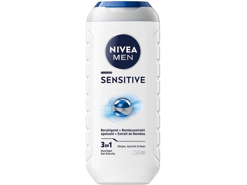 NIVEA MEN Duschgel Sensitive 250 ml Pflegedusche mit Bambusextrakt pflegt und reinigt sanft