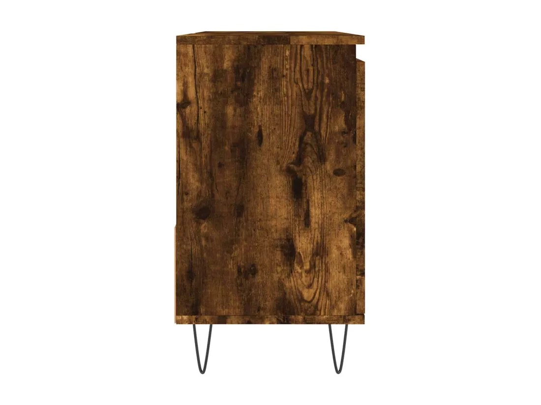 Armoire de bain chêne fumé 65x33x60 cm bois d'ingénierie