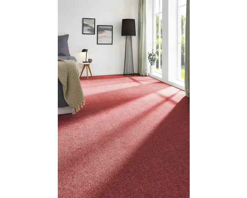 Velours tapijt Ines rood 400 cm breed (per meter verkocht)