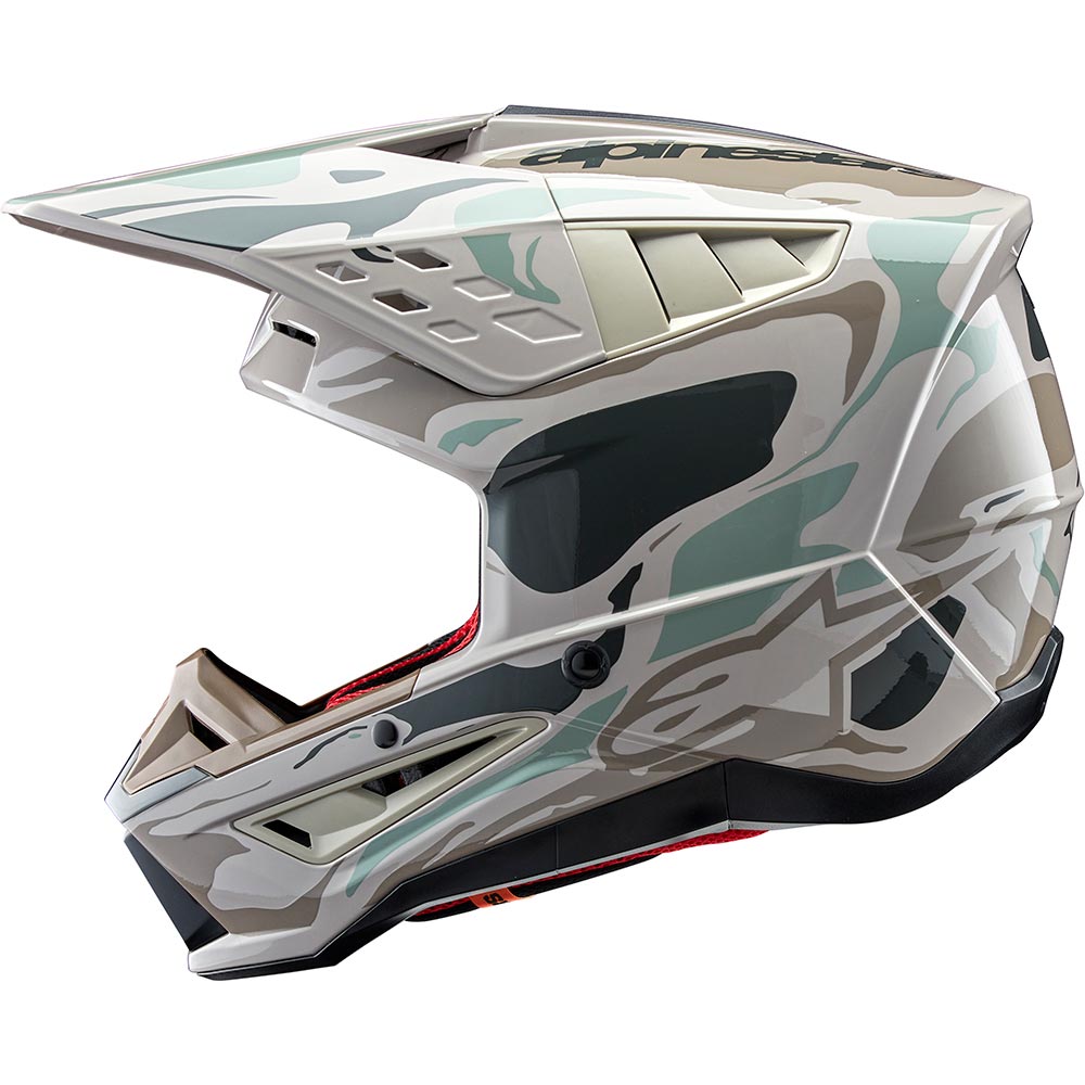 Alpinestars - Casque S-M5 Mineral Gris Clair / Kaki / Brillant