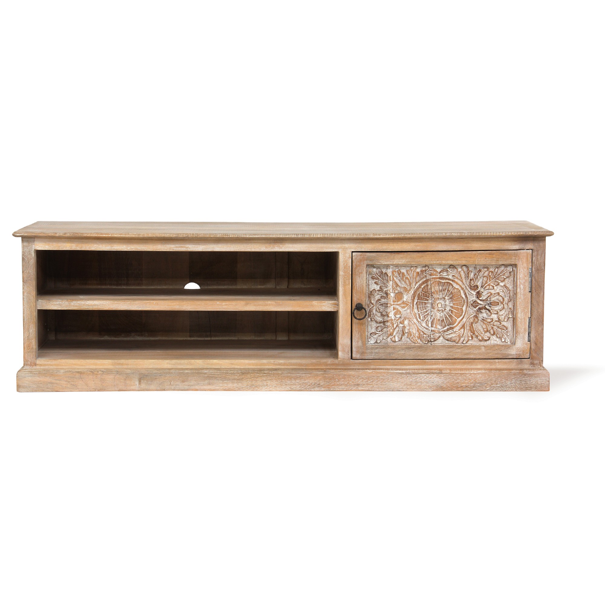 TV-Board 'Germois', natur, weiß gekälkt, B 150 cm, H 45 cm, T 40 cm von fischer's lagerhaus