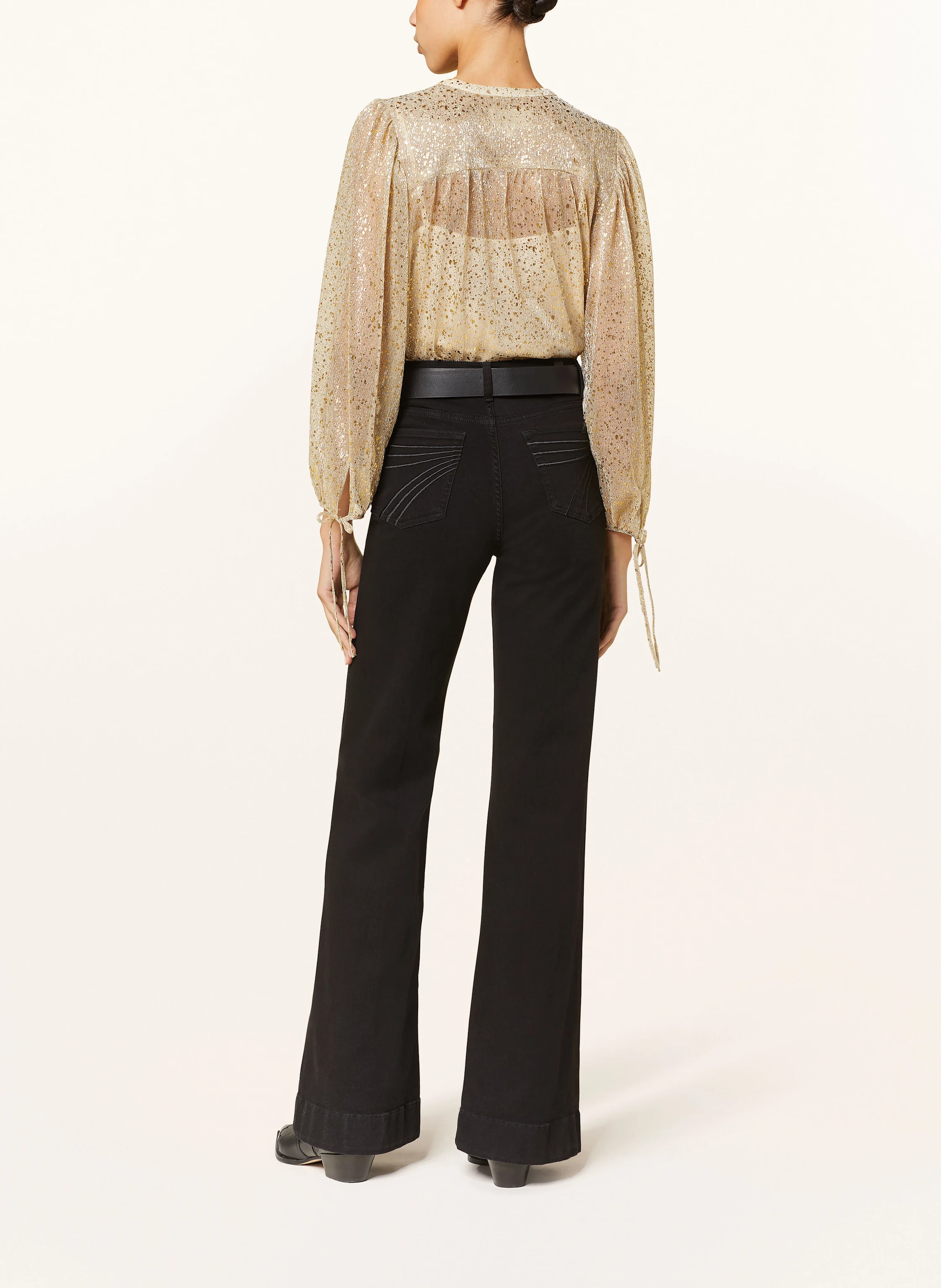 ba&sh Blusenshirt CURTIS mit Glitzergarn und 3/4-Arm
