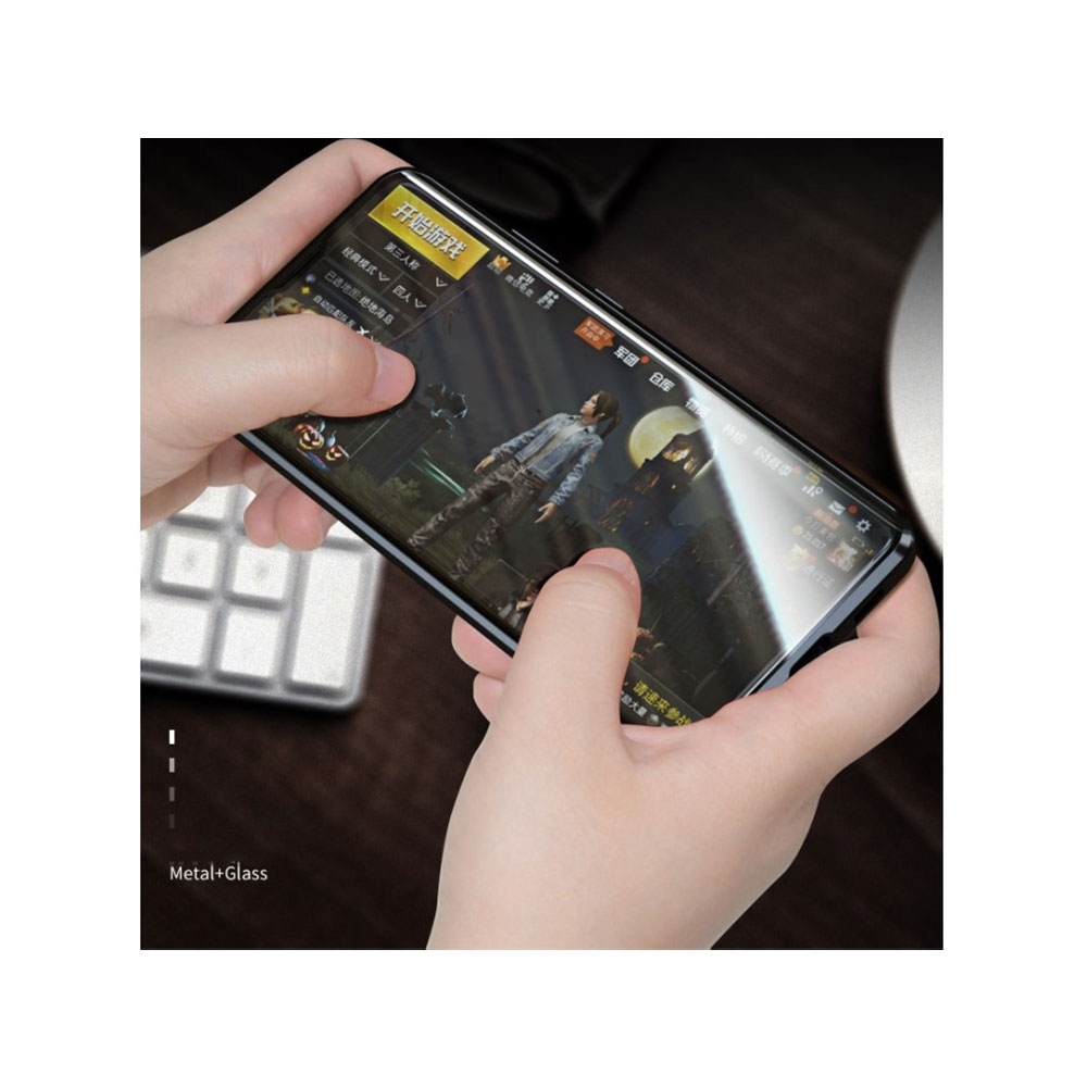 Samsung Galaxy S20 / S20 5G Magnetische Alu Schutzhülle mit Panzer Glas Backcover   Displayschutz (Magnet-Technologie) - Blau