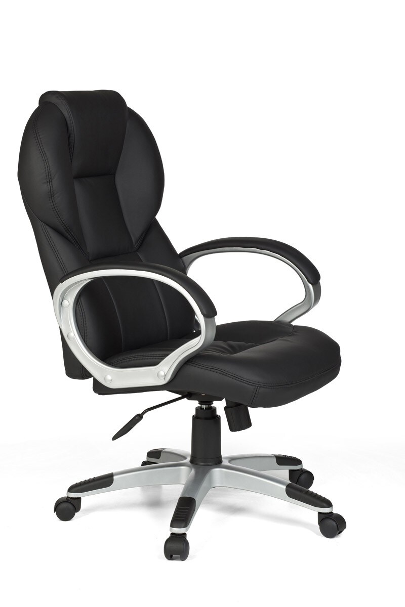 KADIMA DESIGN Chefsessel PALERMO, Lendenwirbelstütze, Wippmechanik, Nylon-Fußkreuz, schwarz/braun