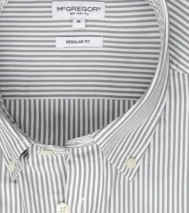 McGregor Overhemd Poplin Streep Sage Groen MM242.6001.05-5107 kopen