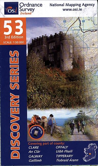 ORDNANCE SURVEY - 53 CLARE GALWAY OFFALY IRLANDE 1 50 000