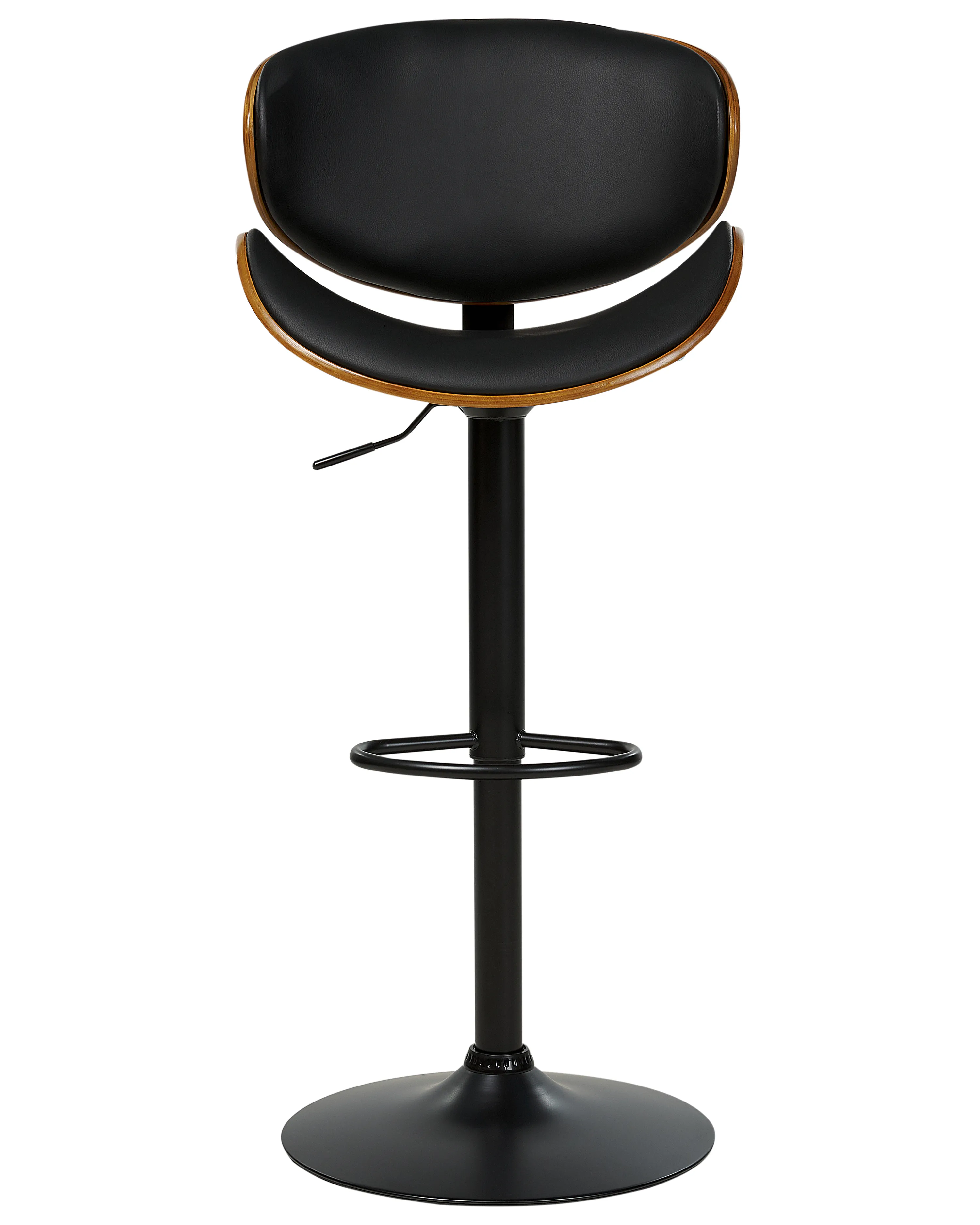 Set van 2 barstoelen ROTTERDAM II Kunstleer draaibaar Zwart