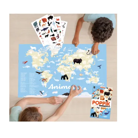 Poppik Sticker Lernposter Tiere der Welt