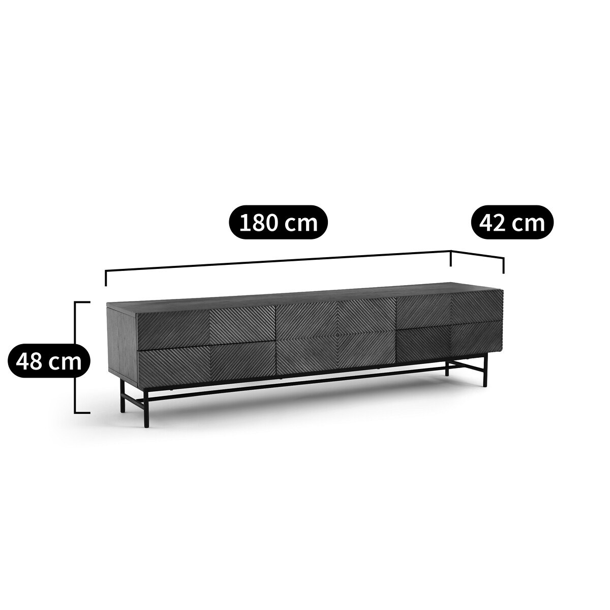 LA REDOUTE INTERIEURS<br>Móvel TV 180 cm frente relevo, Jerem