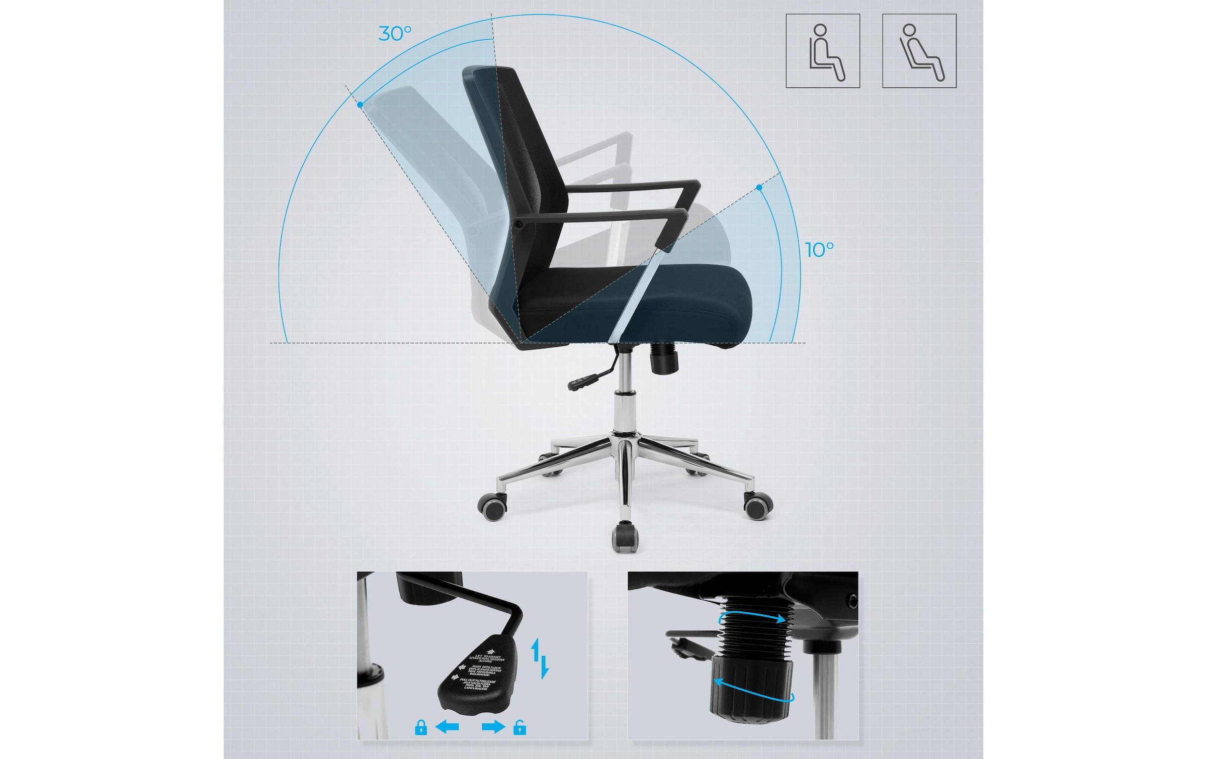 SONGMICS Schreibtischstuhl »Schwarz« ()