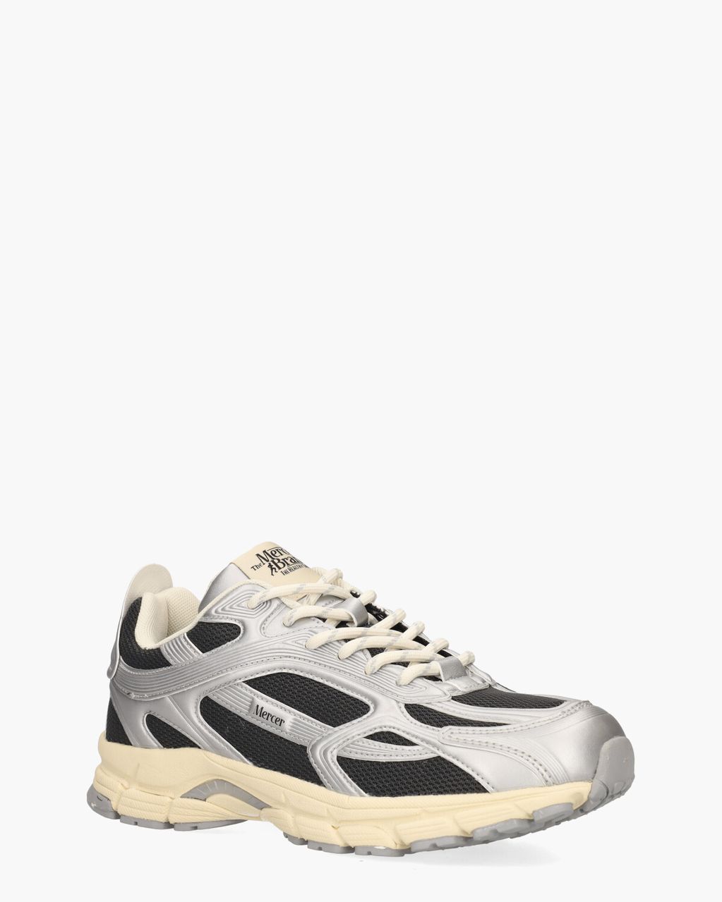 Mercer Amsterdam The Re-Run High Frequency Donkergrijs/Zilver Damessneakers