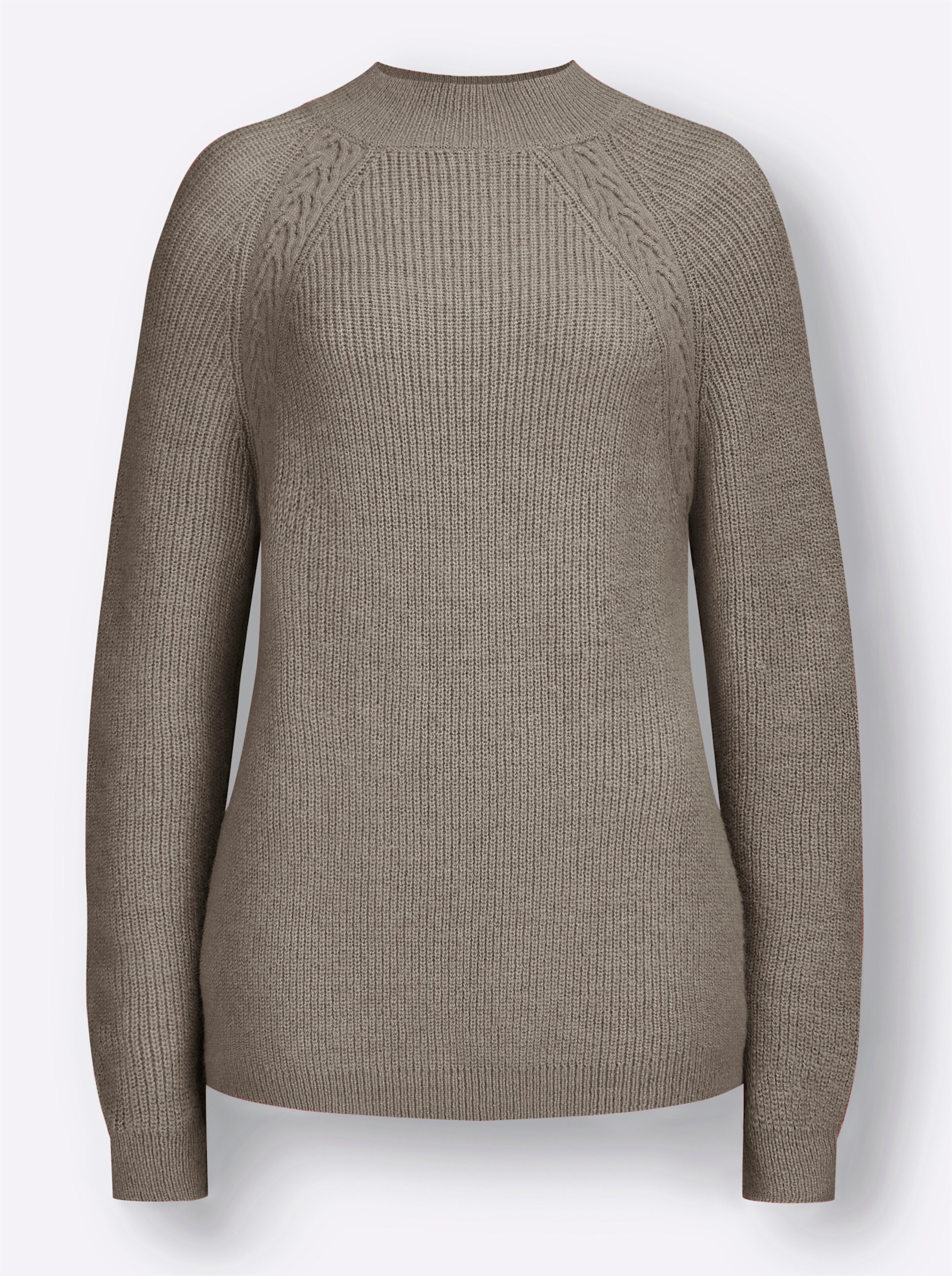 Pullover in taupe-meliert