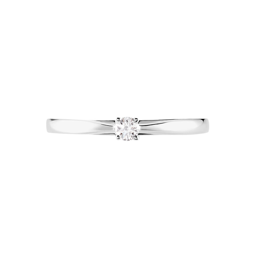 Bague Solitaire Iris Or Blanc Diamant