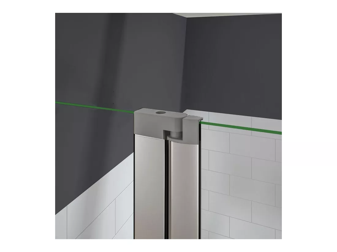 Pare-baignoire 100x140cm pivotant 180°, paroi de baignoire en verre 5mm trempé anticalcaire, avec porte-serviette