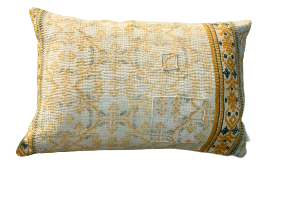 Kussen Kantha vintage 40x60 cm yellow blue